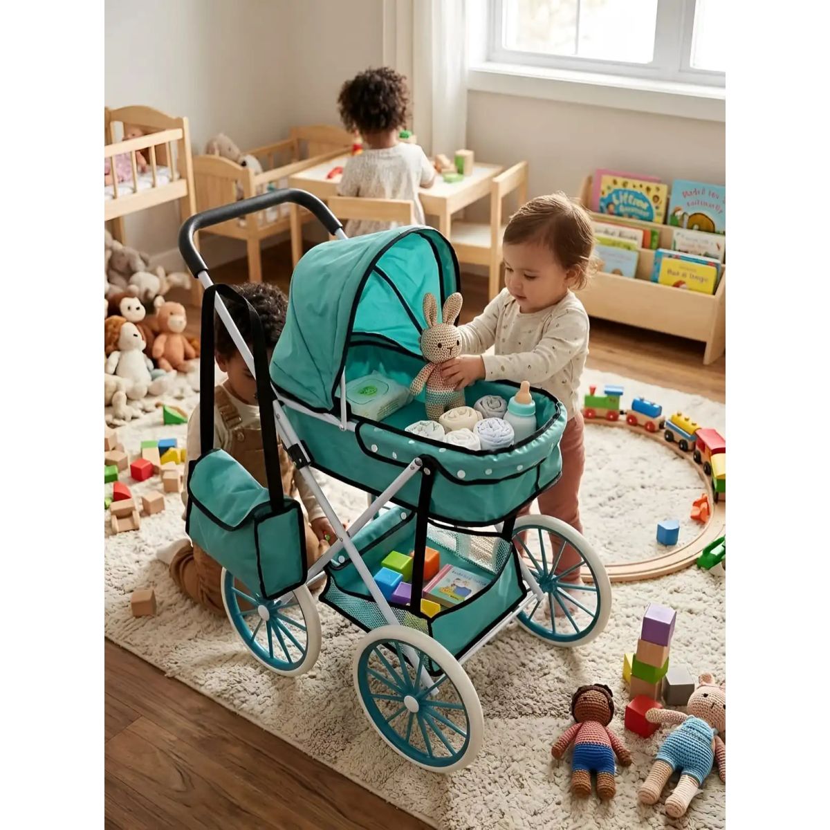 GENERICO - Coche De Paseo Para Muñecas Diseño Clásico + Bolso Accesorios