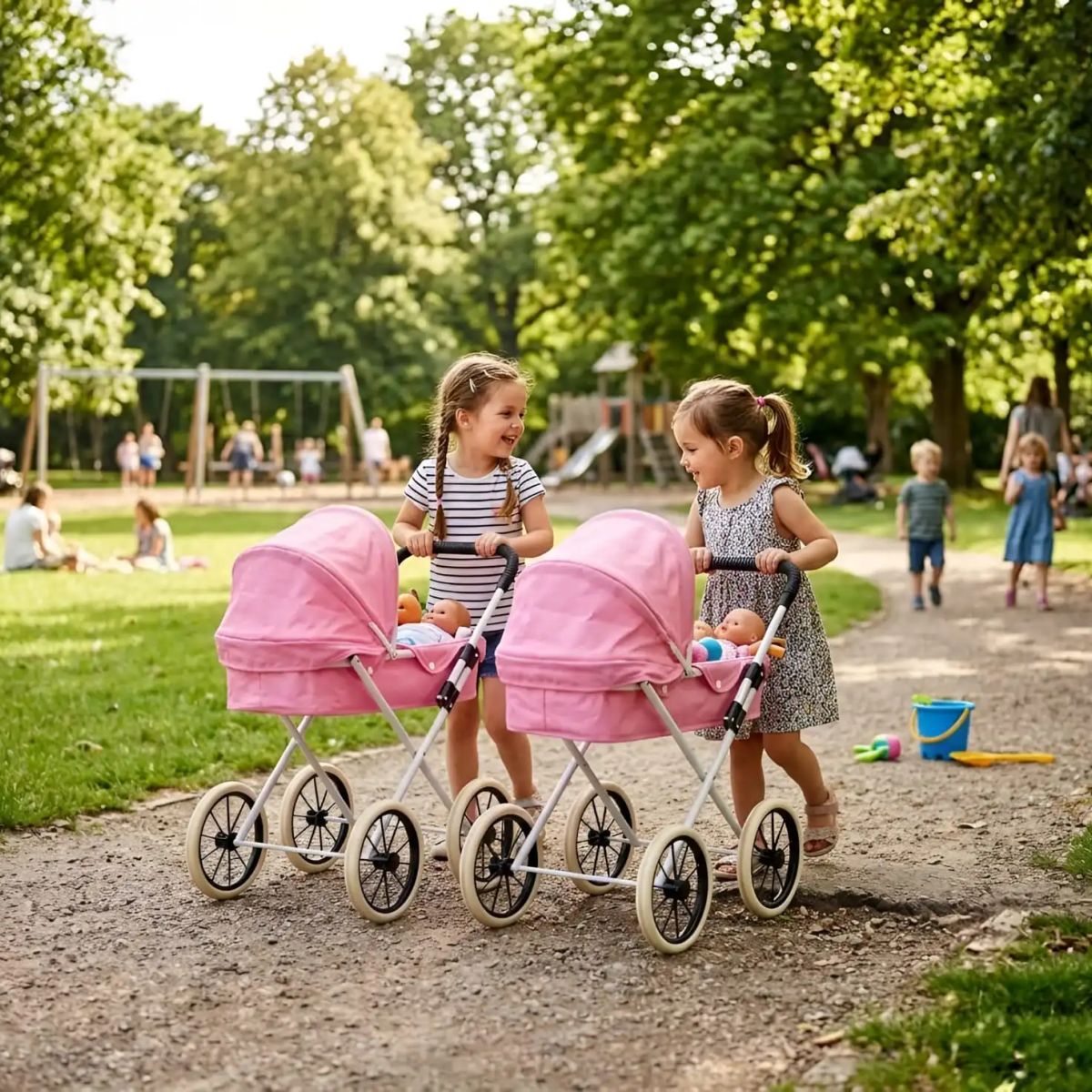 GENERICO - Coche De Paseo Para Muñecas Diseño Clásico + Bolso Accesorios