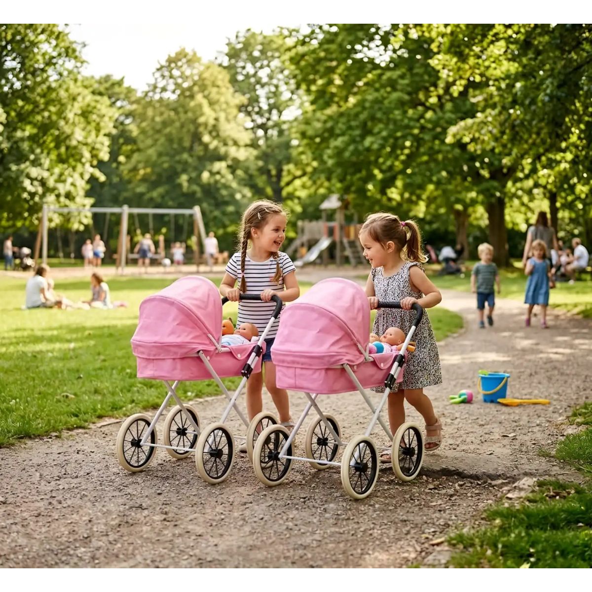 GENERICO - Coche De Paseo Para Muñecas Diseño Clásico + Bolso Accesorios