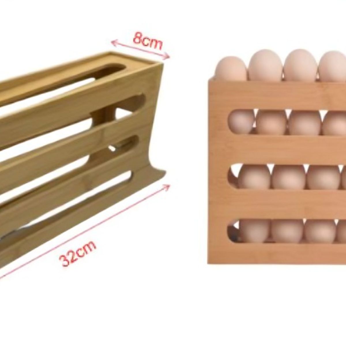 GENERICO - Organizador de Huevos de Madera para Refrigerador porta Huevos