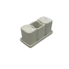 GENERICO - Set Salero y Pimentero con Base Condimentero de Mesa