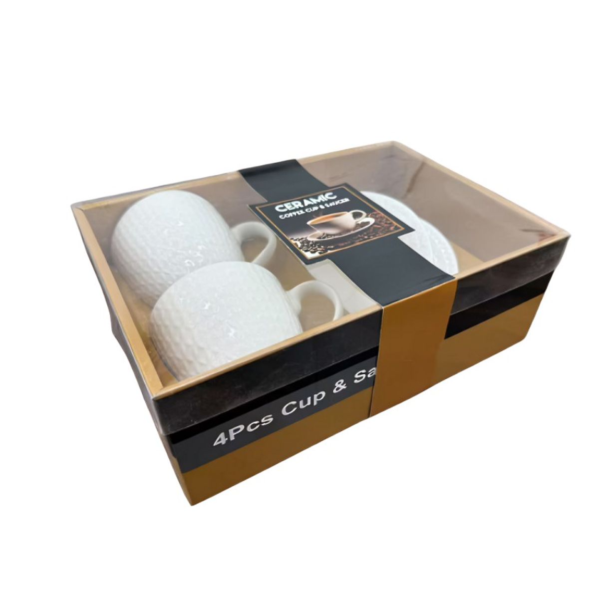 GENERICO - Set de Tazas 4 Piezas con Platos Juego de Café
