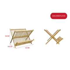 GENERICO - Escurreplatos de Madera Secador de Platos para Cocina