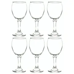 GENERICO - Set 6 Copa de Vidrio 300ml - Copa para Vino, Agua o Bebidas
