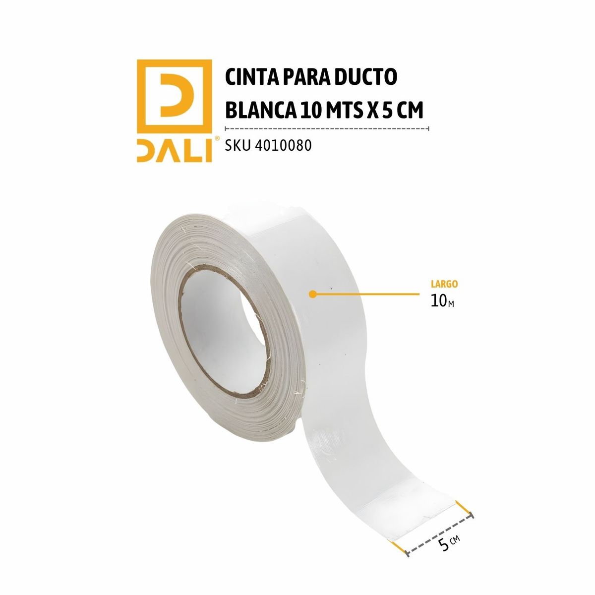 DALI - Duct Tape Cinta Americana Gaffer Blanca 48mm x 10 Mts