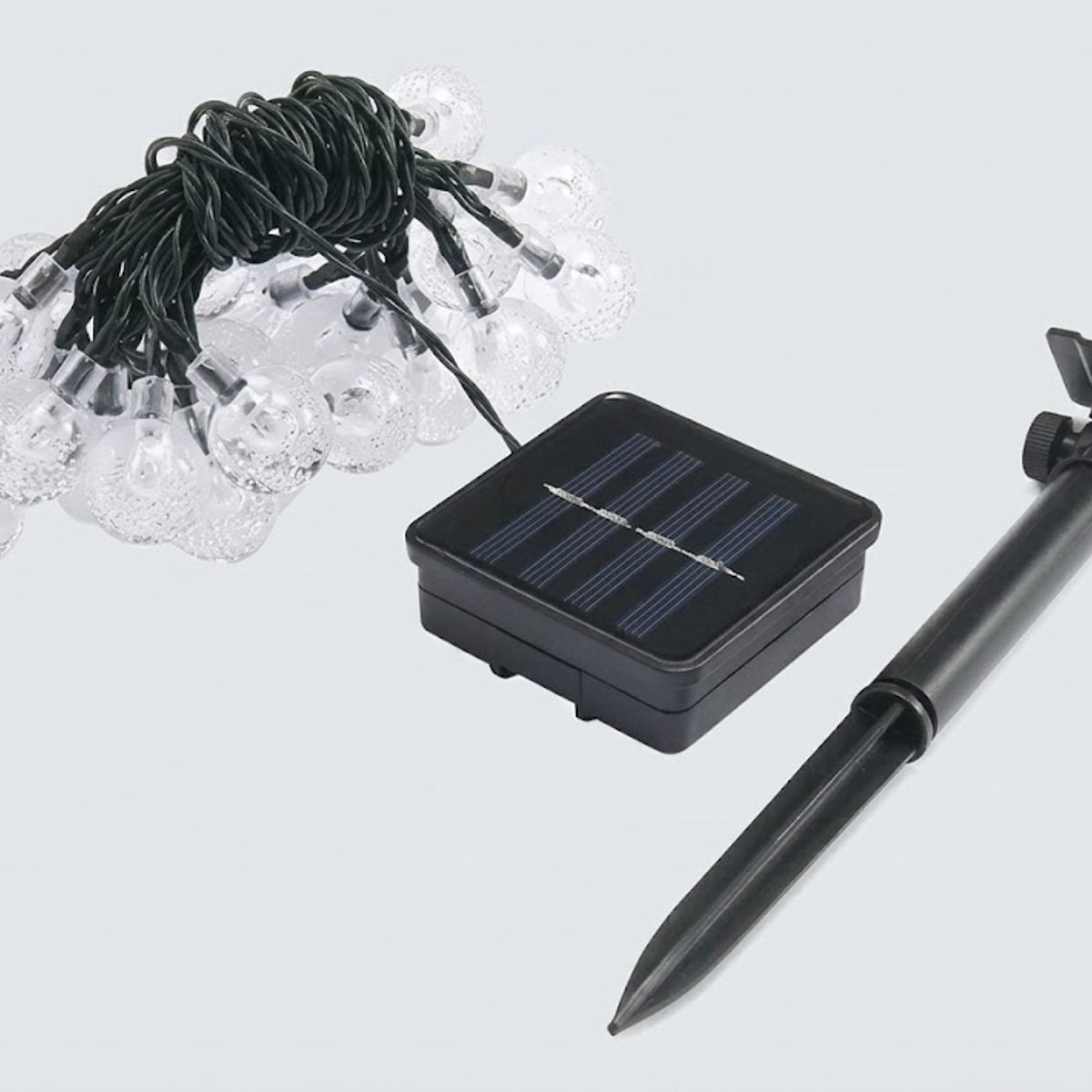 GENERICO - Guirnaldas de 30 Luces Solares LED con diseño de Esferas de Cristal de Burbuja