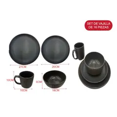 GENERICO - Set de Loza 16 Piezas Vajilla Completa para 4 Personas
