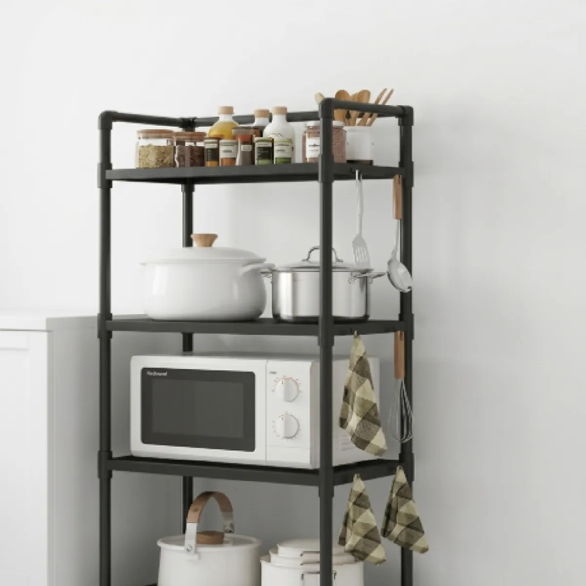 IRM - Estante Organizador Multiuso 5 Niveles Metal Cocina Bano Living Ajustable Almacenamiento Hogar