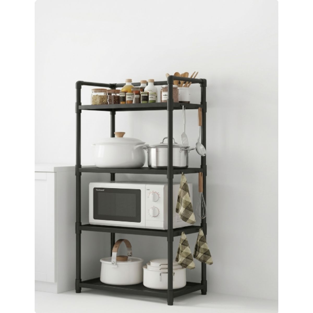 IRM - Estante Organizador Multiuso 5 Niveles Metal Cocina Bano Living Ajustable Almacenamiento Hogar