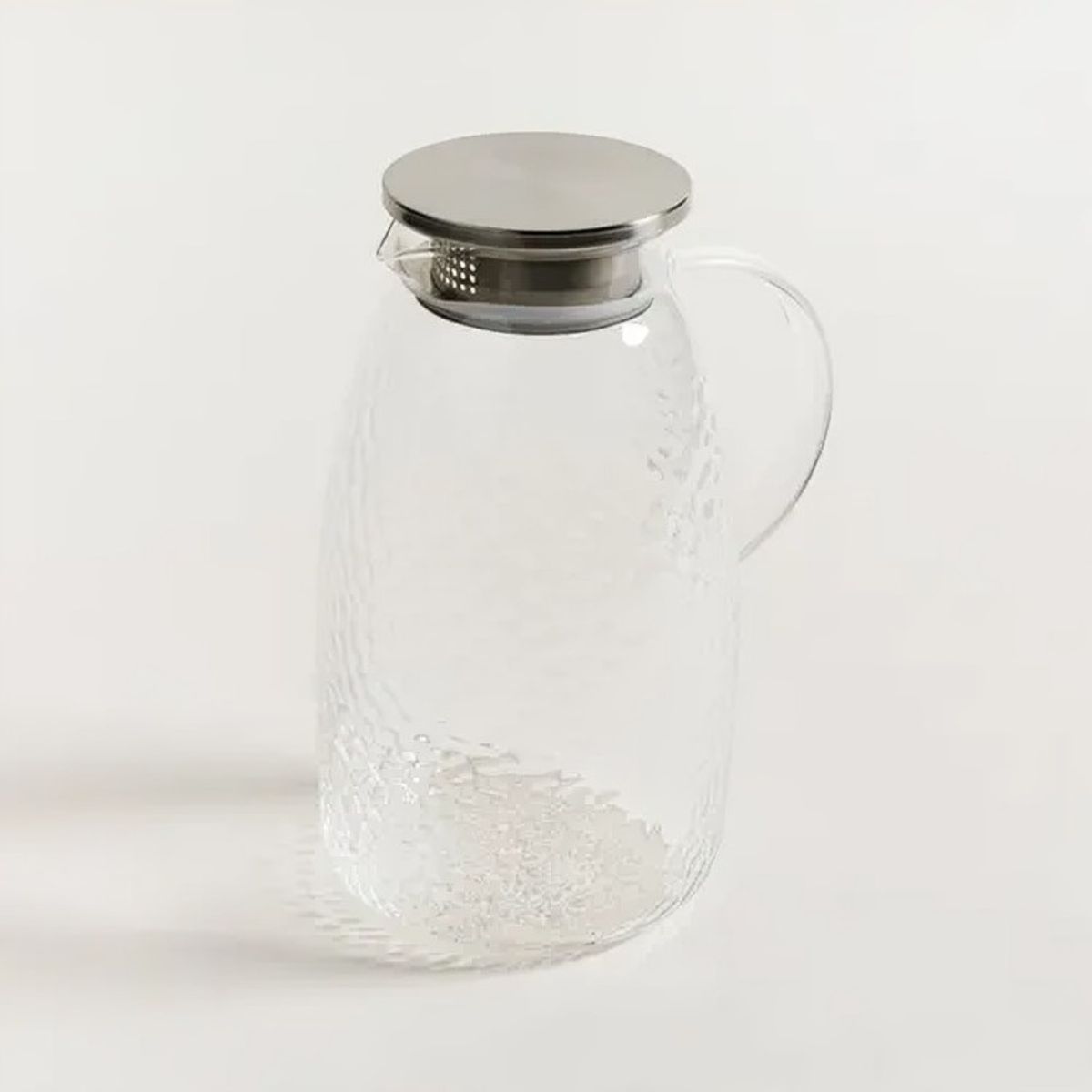 GENERICO - Jarra de Vidrio 22 cm con Tapa Jarra para Agua o Jugos