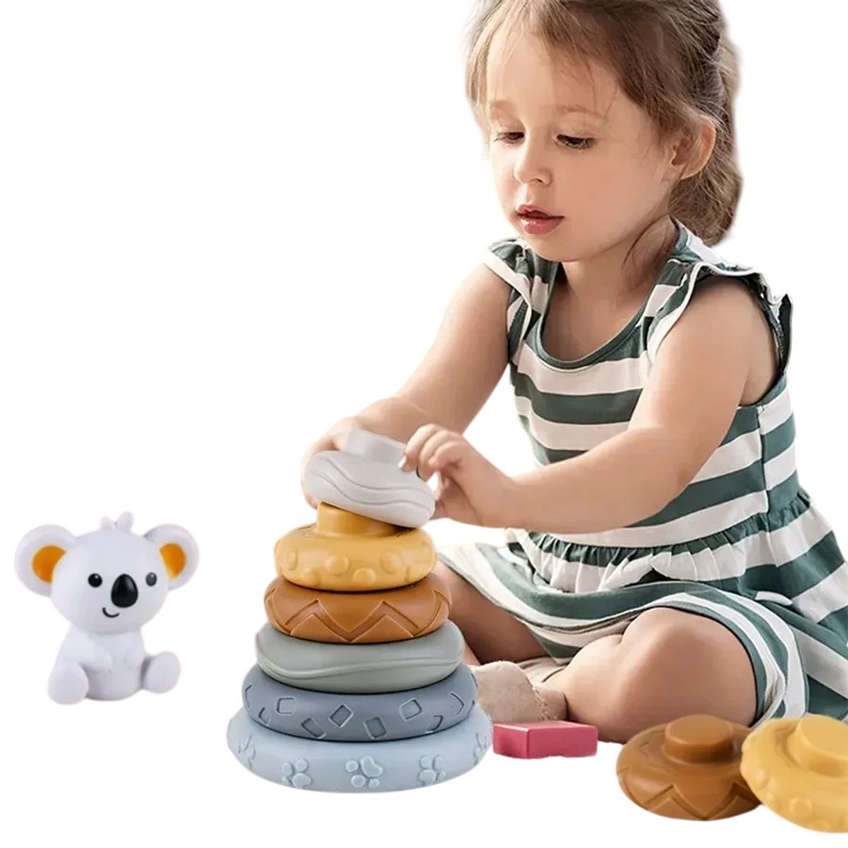 GENERICO - Torre Apilable Sensorial Koala Para Bebés  Juego Educativo