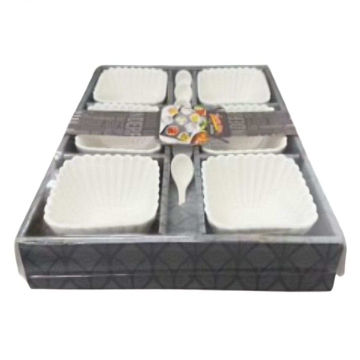 GENERICO - Set de Loza 6 Piezas con Cucharas Platos para Aperitivos y Snacks