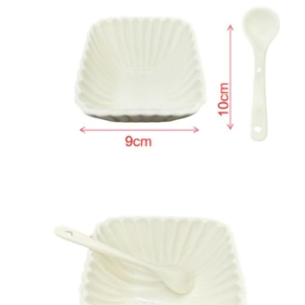 GENERICO - Set de Loza 6 Piezas con Cucharas Platos para Aperitivos y Snacks