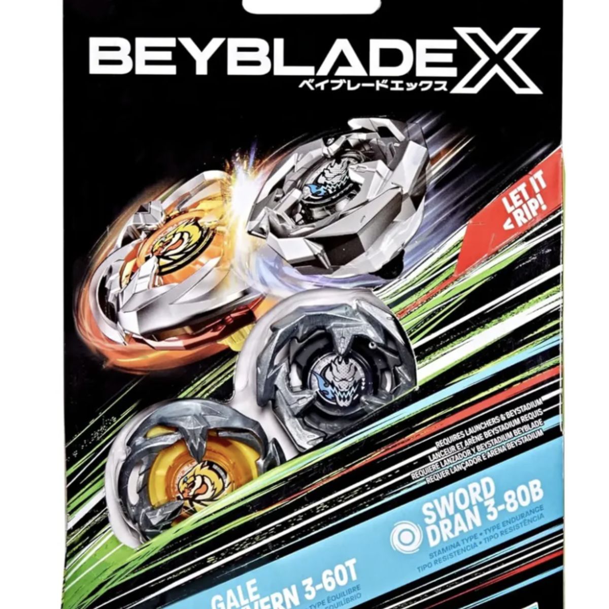 BEYBLADE - Beyblade X Gale Wyvern 3-60t & Sword Dran 3-80b Gris Dual