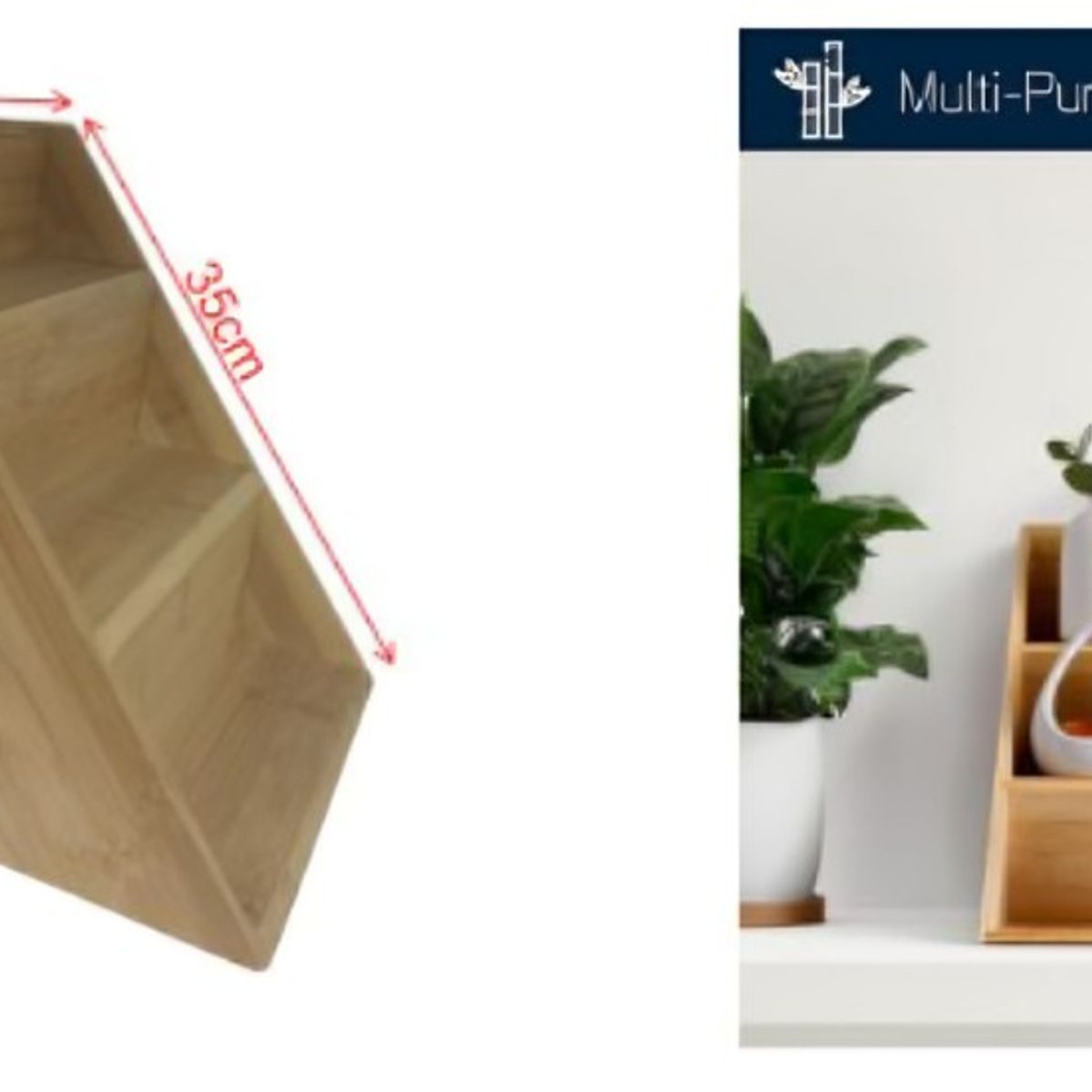 GENERICO - Organizador de Especias de Madera 3 Pisos Inclinado Repisa Cocina