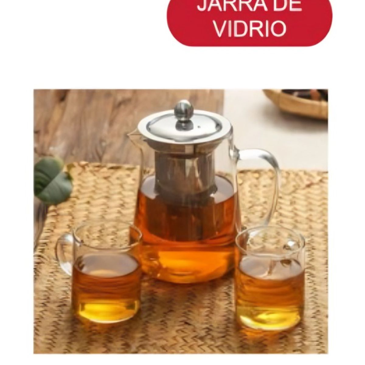 GENERICO - Tetera de Vidrio con Filtro 750 ml - Jarra para Té con Infusor