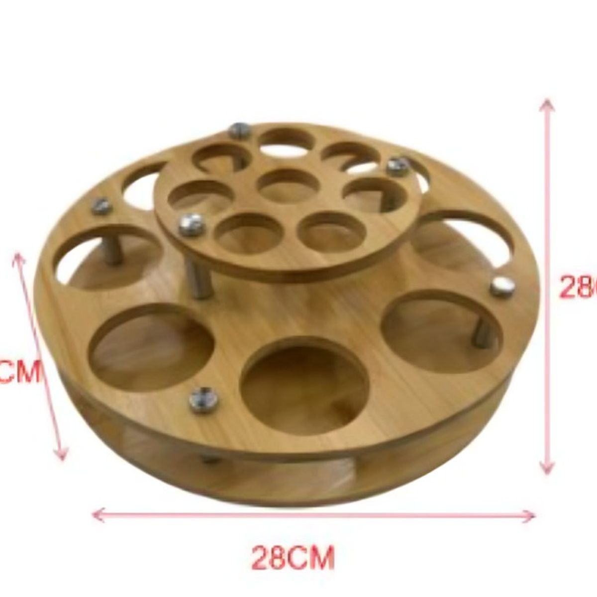 GENERICO - Especiero Giratorio de Madera 28 cm Organizador Cocina Práctico y Elegante