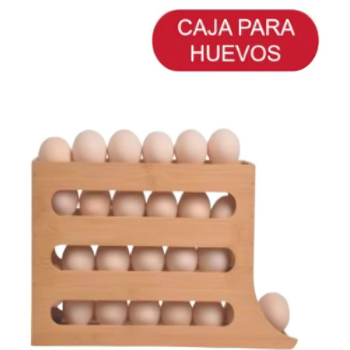 GENERICO - Organizador de Huevos de Madera para Refrigerador porta Huevos