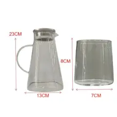 GENERICO - Jarra de Vidrio con Vasos Set de Jarra y Vasos para Agua, Jugos y Bebidas