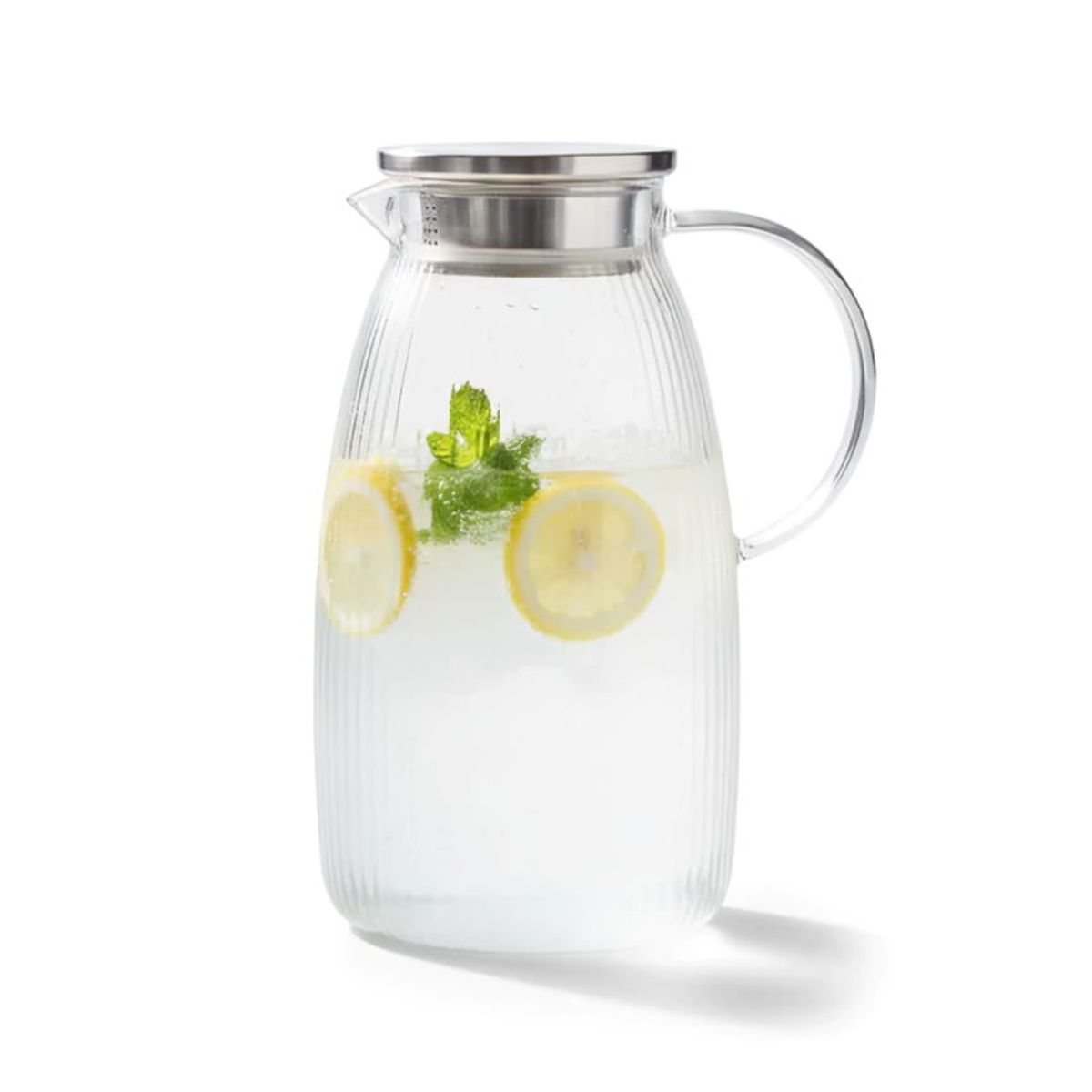 GENERICO - Jarra de Vidrio 22 cm con Tapa Jarra para Agua o Jugos