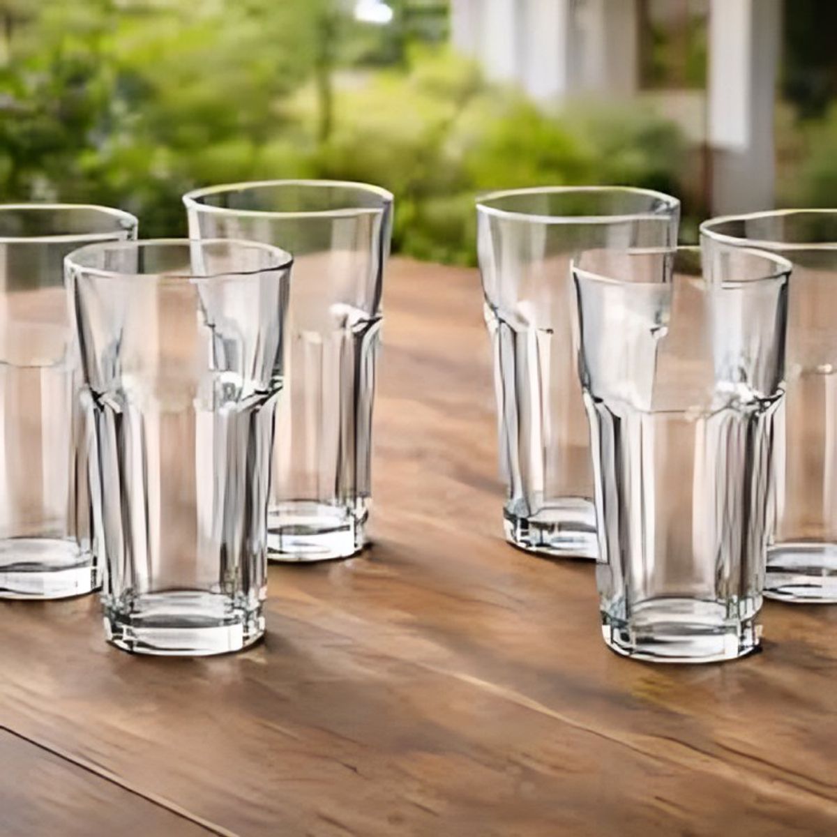 GENERICO - Set 6 Vaso Alto de Vidrio 400ml  Vasos para Bebidas Frías