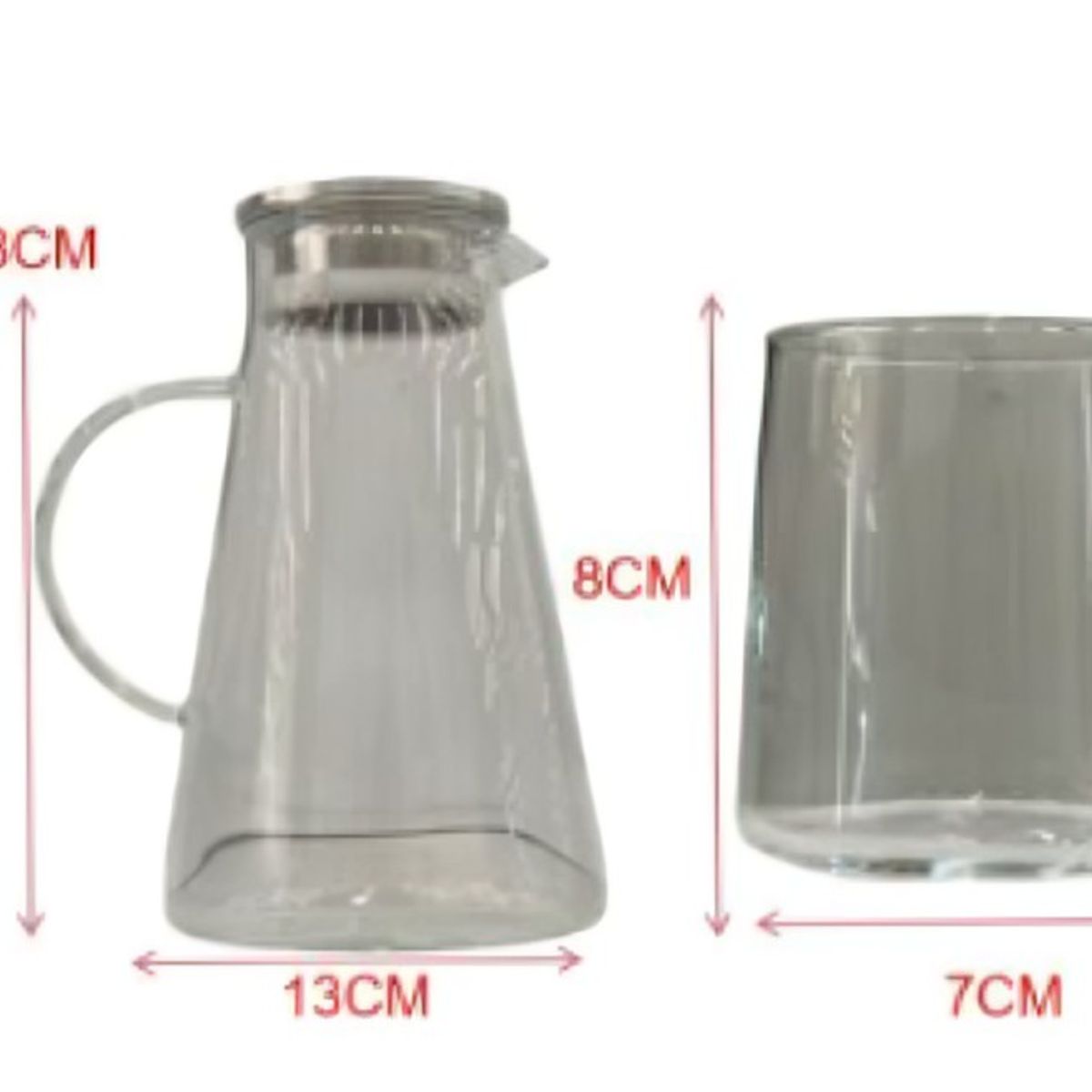 GENERICO - Jarra de Vidrio con Vasos Set de Jarra y Vasos para Agua, Jugos y Bebidas