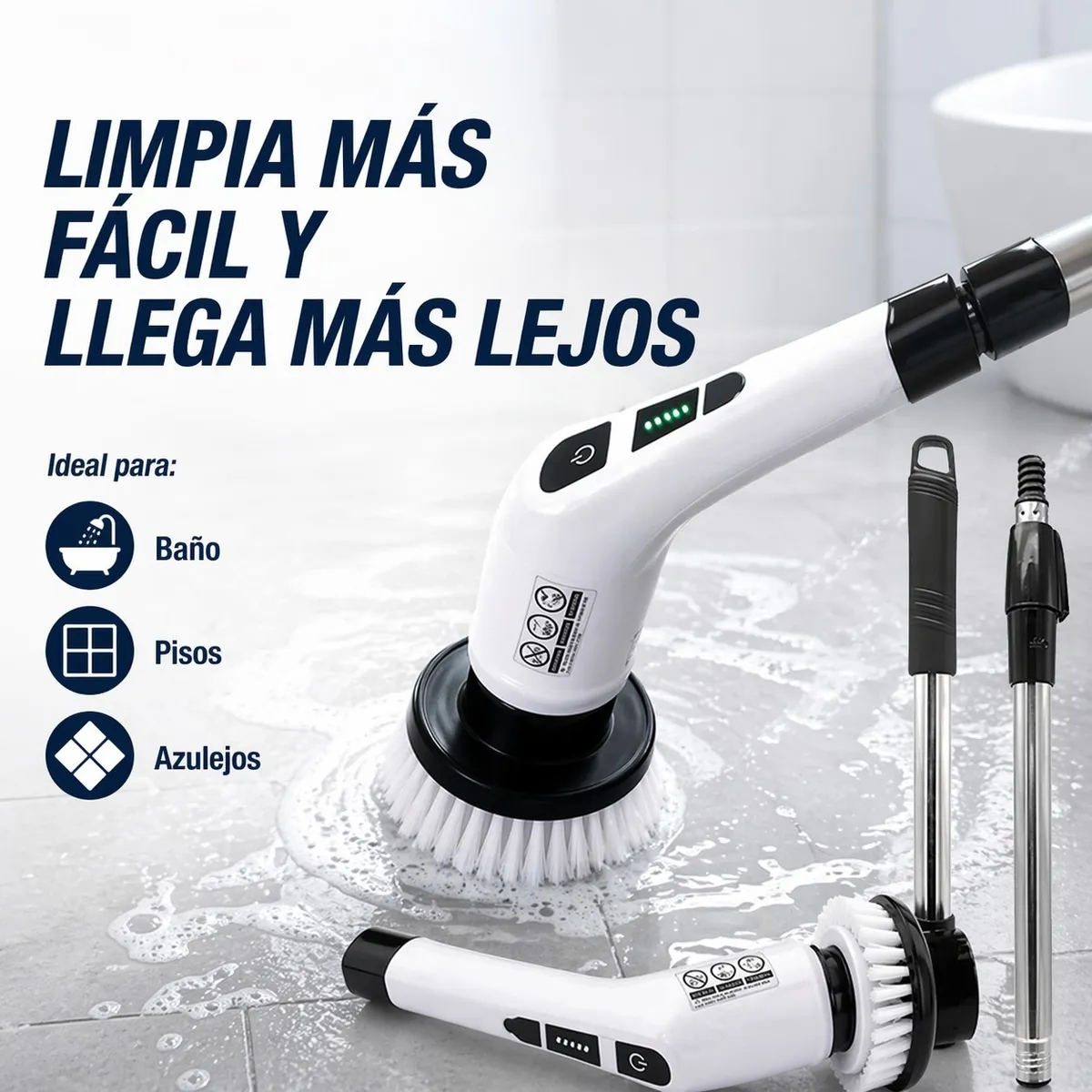 MOVI - Cepillo de Limpieza CleanForce™ 9 en 1 - Limpia rincones del hogar facilmente y sin esfuerzo