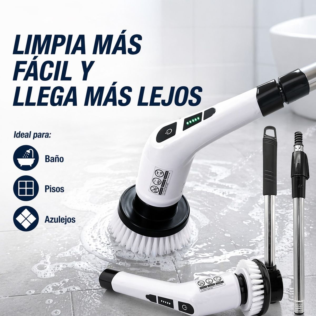 MOVI - Cepillo de Limpieza CleanForce™ 9 en 1 - Limpia rincones del hogar facilmente y sin esfuerzo