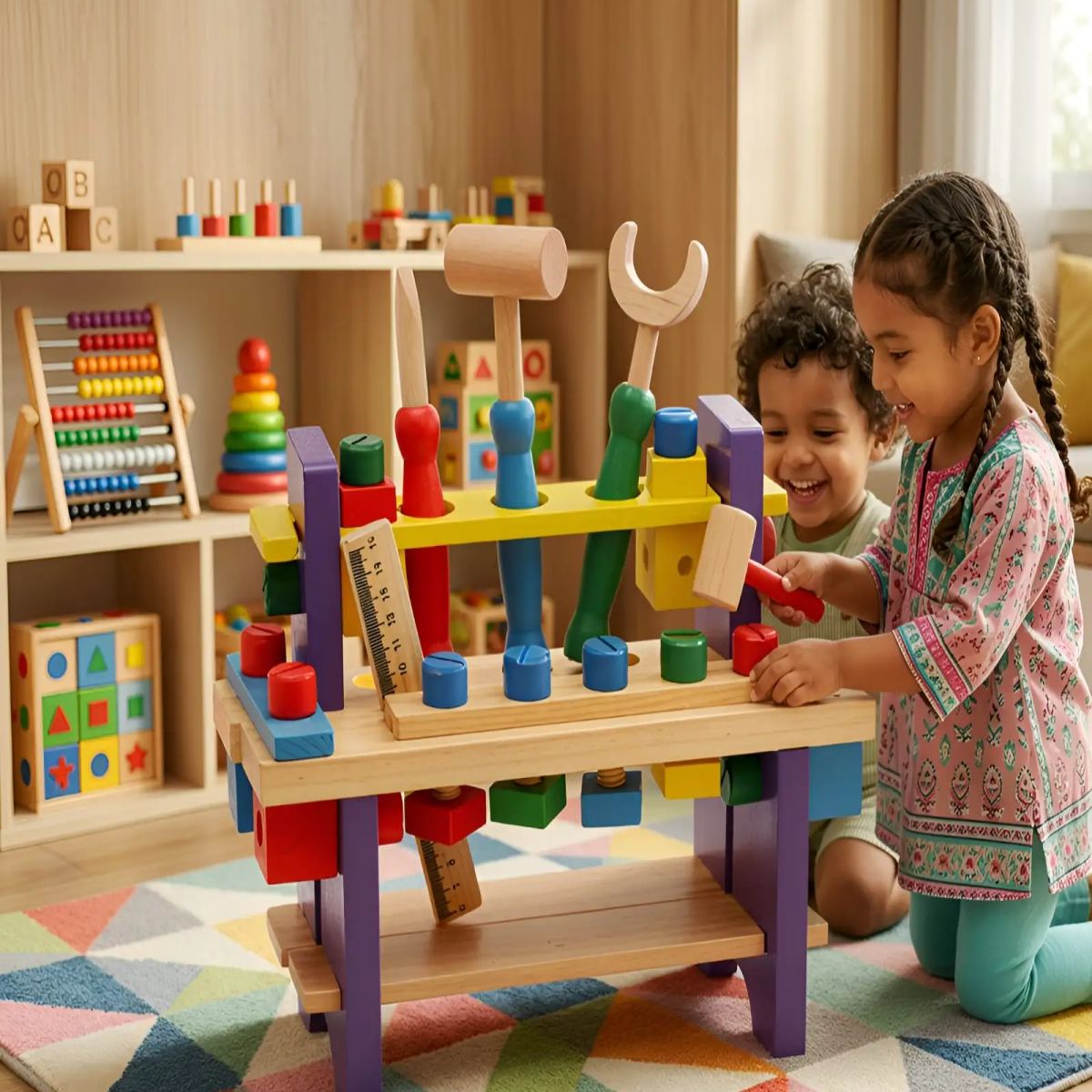 GENERICO - Banco de Herramientas Madera Juguete Didáctico Taller Infantil