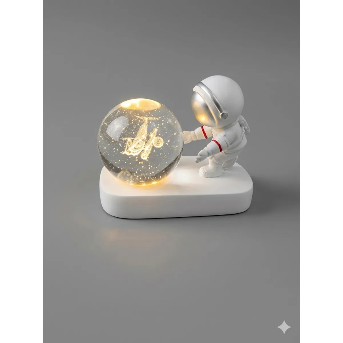 GENERICO - Lámpara de Noche de Astronauta con Esfera de Cristal 3D