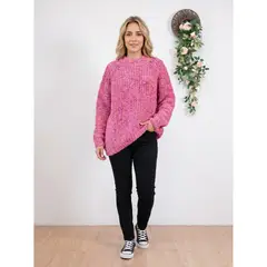 LIKE SHOP - Sweater Lana Mujer Tejido Otoño Invierno Grueso Diseño Jaspeado 6869