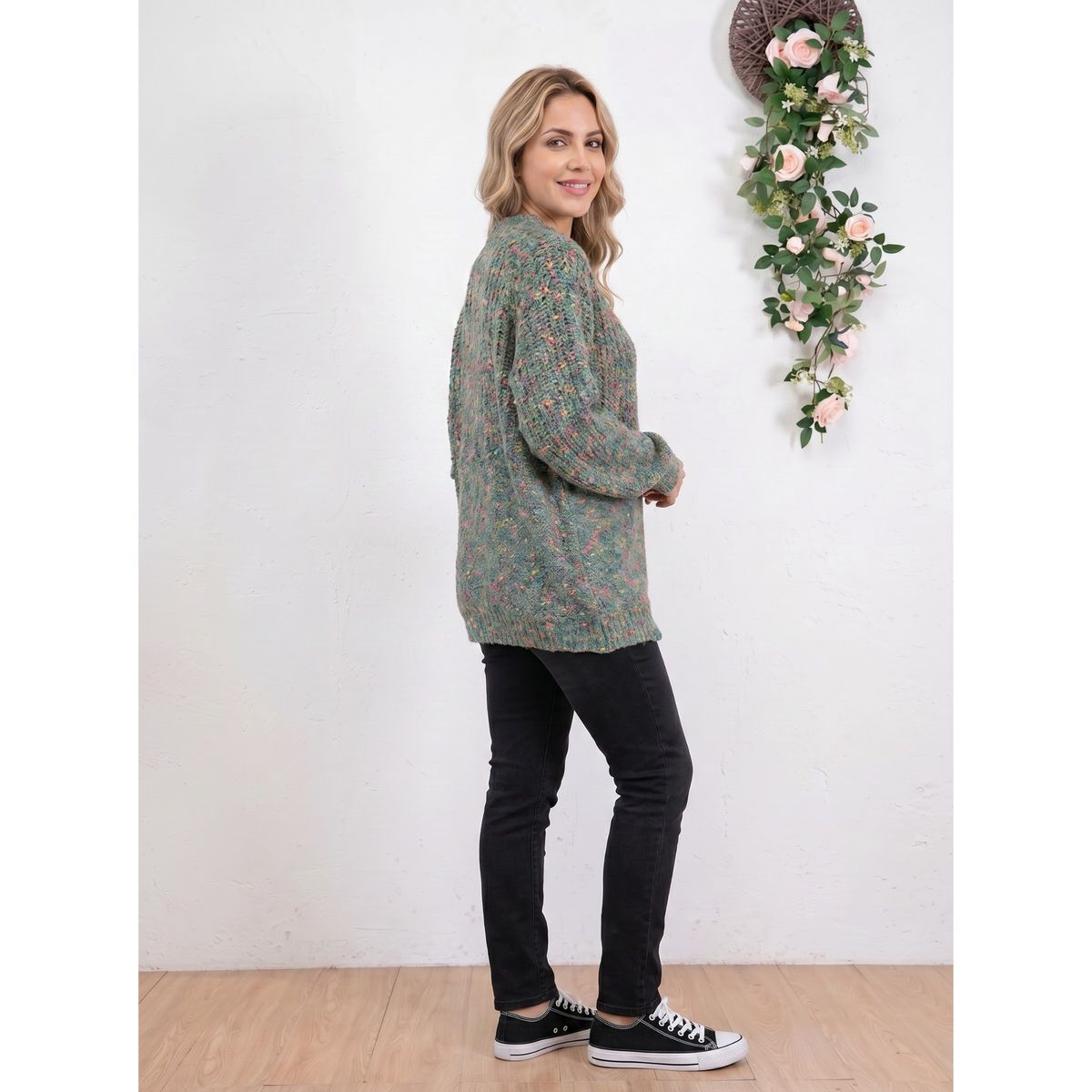LIKE SHOP - Sweater Lana Mujer Tejido Otoño Invierno Grueso Diseño Jaspeado 6869