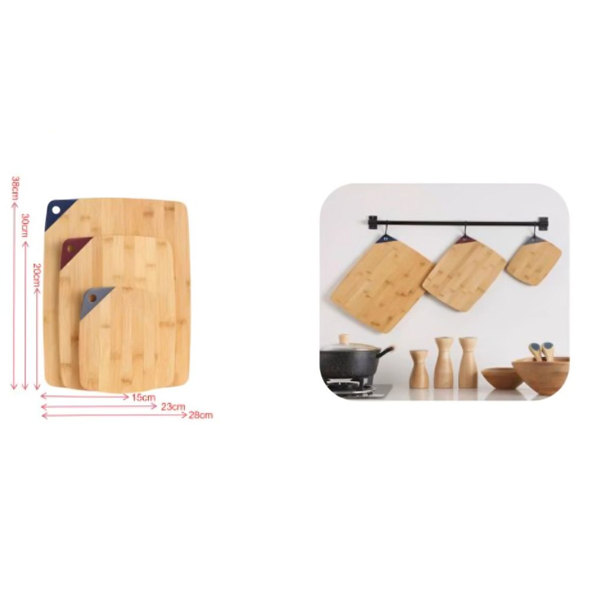 GENERICO - Juego de Tablas de Cocina tabla de Cortar Madera