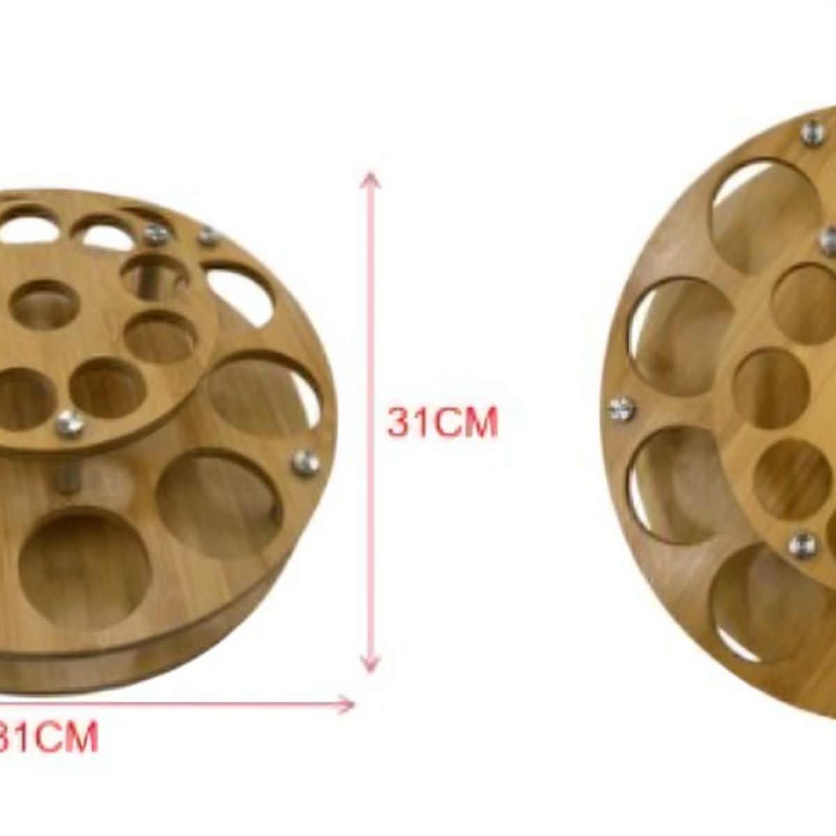 GENERICO - Especiero Giratorio de Madera 360° 31 cm Organizador de Condimentos