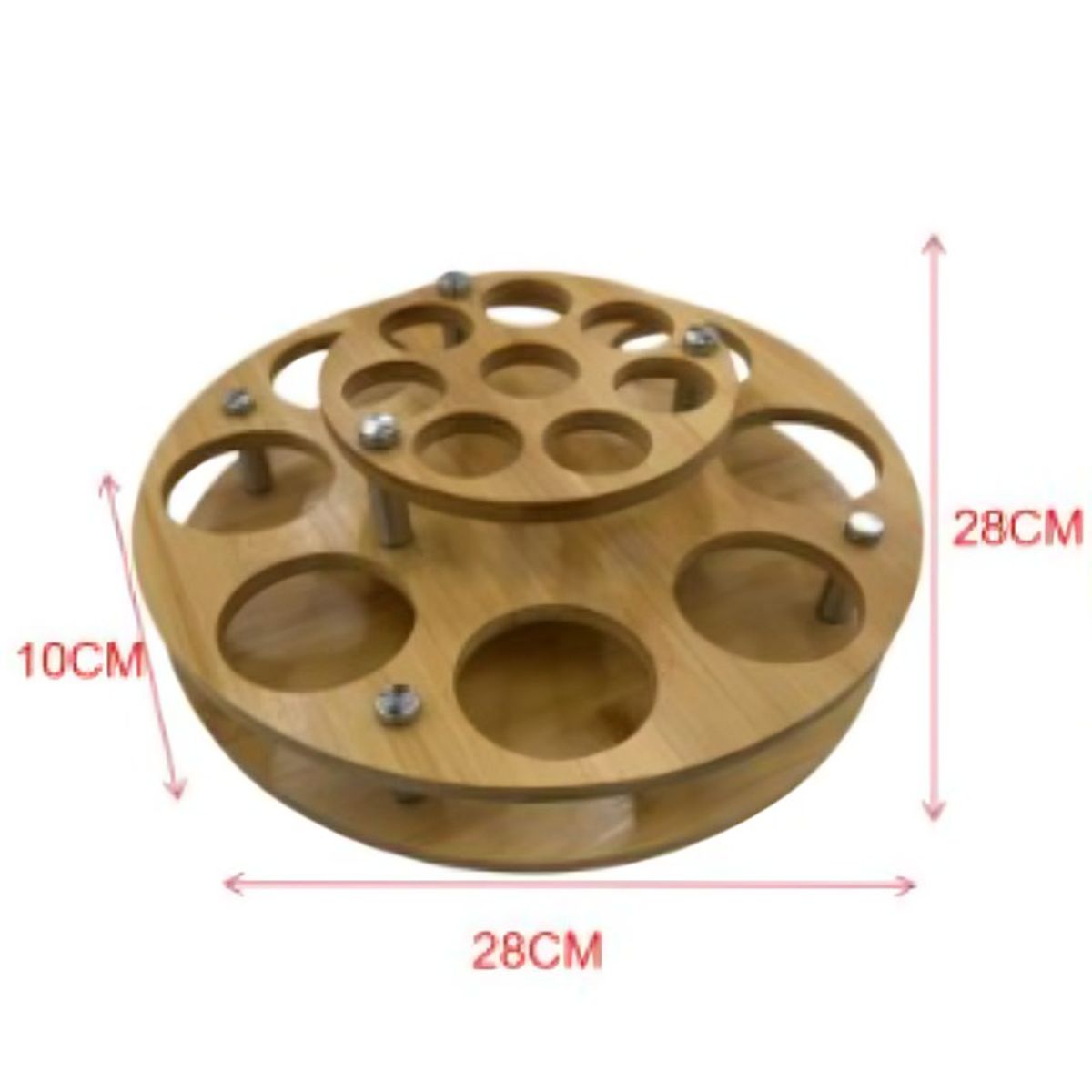 GENERICO - Especiero Giratorio de Madera 28 cm Organizador Cocina Práctico y Elegante