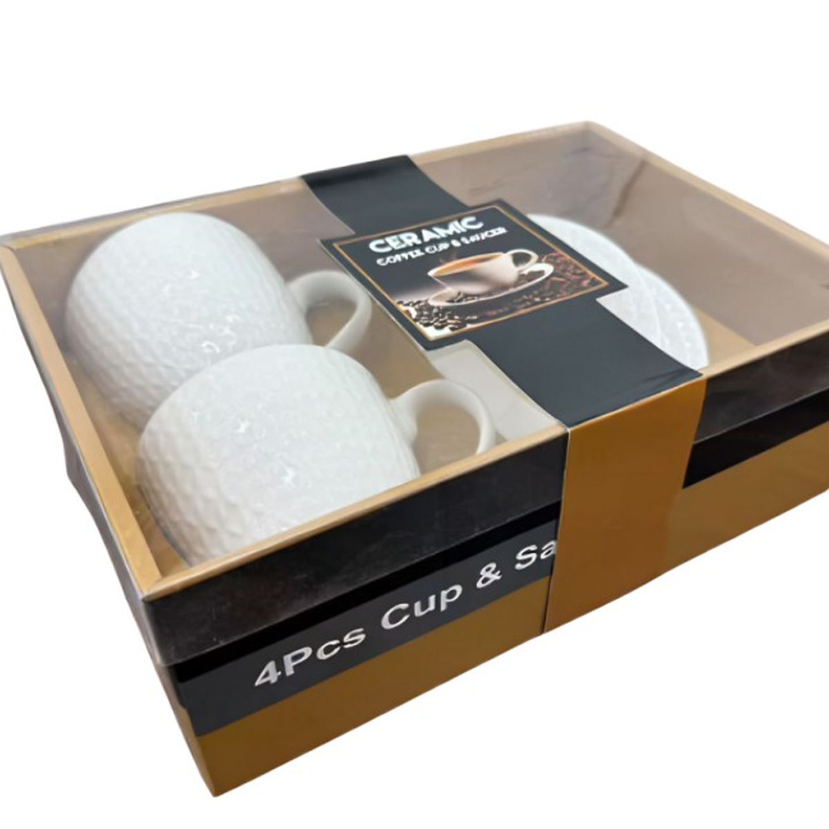 GENERICO - Set de Tazas 4 Piezas con Platos Juego de Café