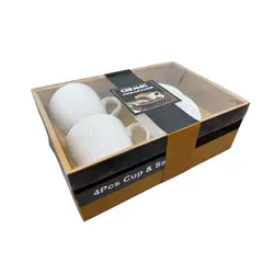 GENERICO - Set de Tazas 4 Piezas con Platos Juego de Café