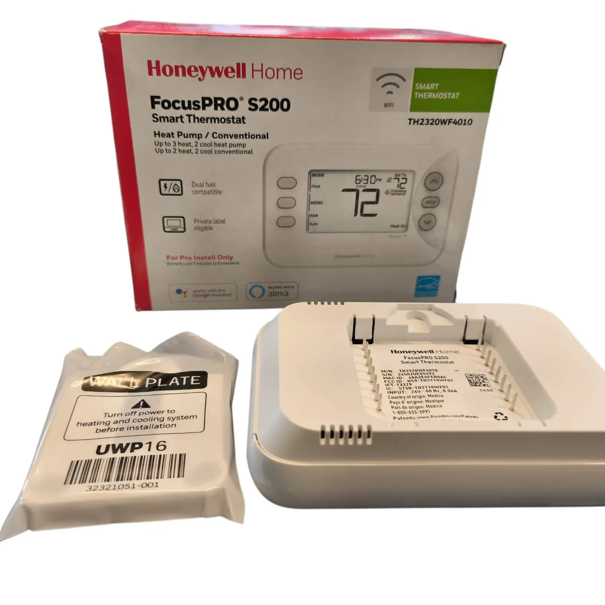 HONEYWELL - TERMOSTATO Digital 3HEAT 2 COOL HONEYWELL TH2320WF4010/U WIFI 24VAC