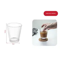 GENERICO - Set 6 Vasos de Vidrio Transparente Vaso Clásico para Agua Café o Jugos