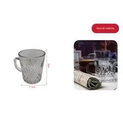 GENERICO - Set 6 Taza de Vidrio Texturizada con Asa para Café o Té