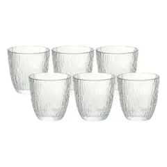 GENERICO - Set 6 Vaso de Vidrio 300ml Moderno para Agua, Jugos y Bebidas