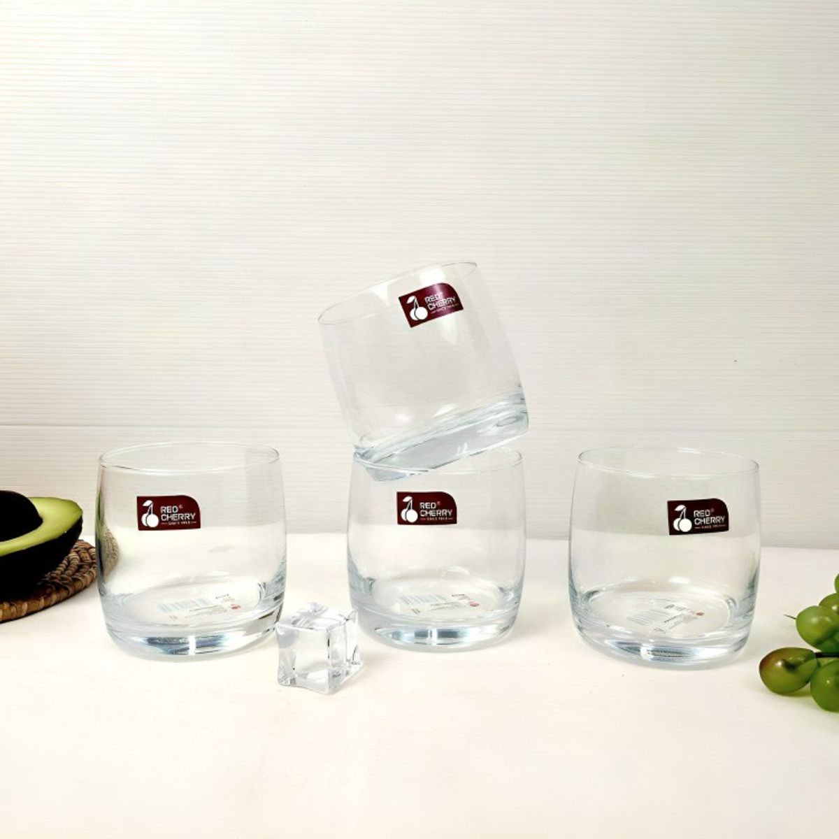 GENERICO - Set 6 Vaso de Vidrio 8 cm Vaso Multiuso para Bebidas