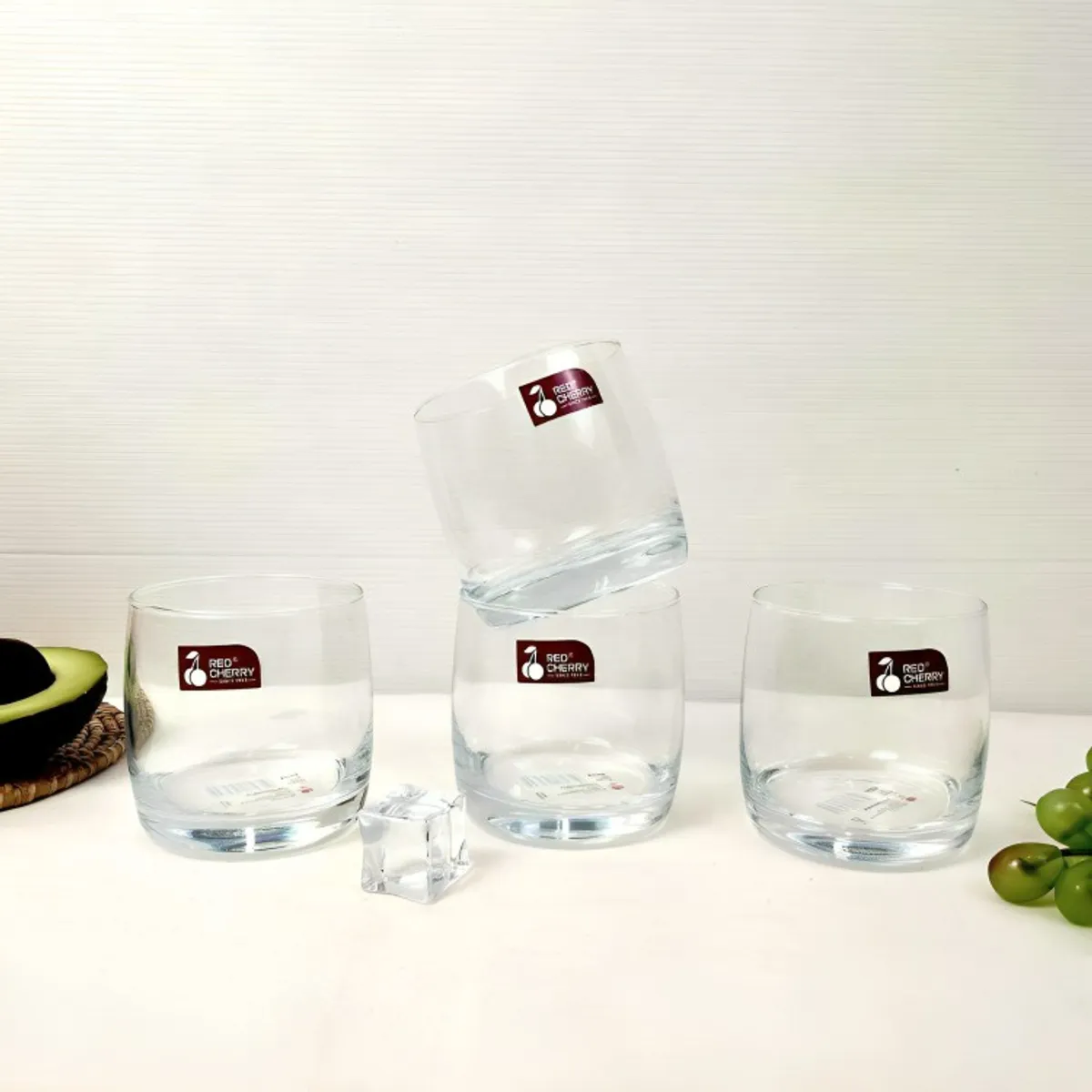 GENERICO - Set 6 Vaso de Vidrio 8 cm Vaso Multiuso para Bebidas