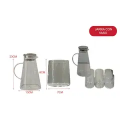 GENERICO - Jarra de Vidrio con Vasos Set de Jarra y Vasos para Agua, Jugos y Bebidas