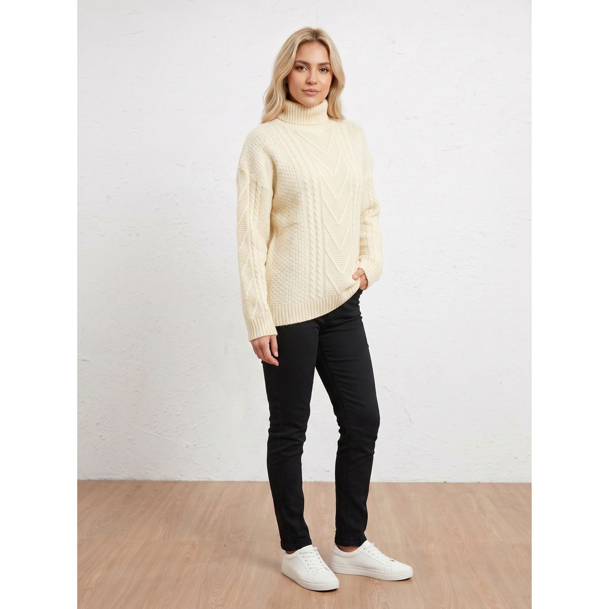 LIKE SHOP - Sweater Lana Mujer Tejido Otoño Invierno Cuello Beatle 6882