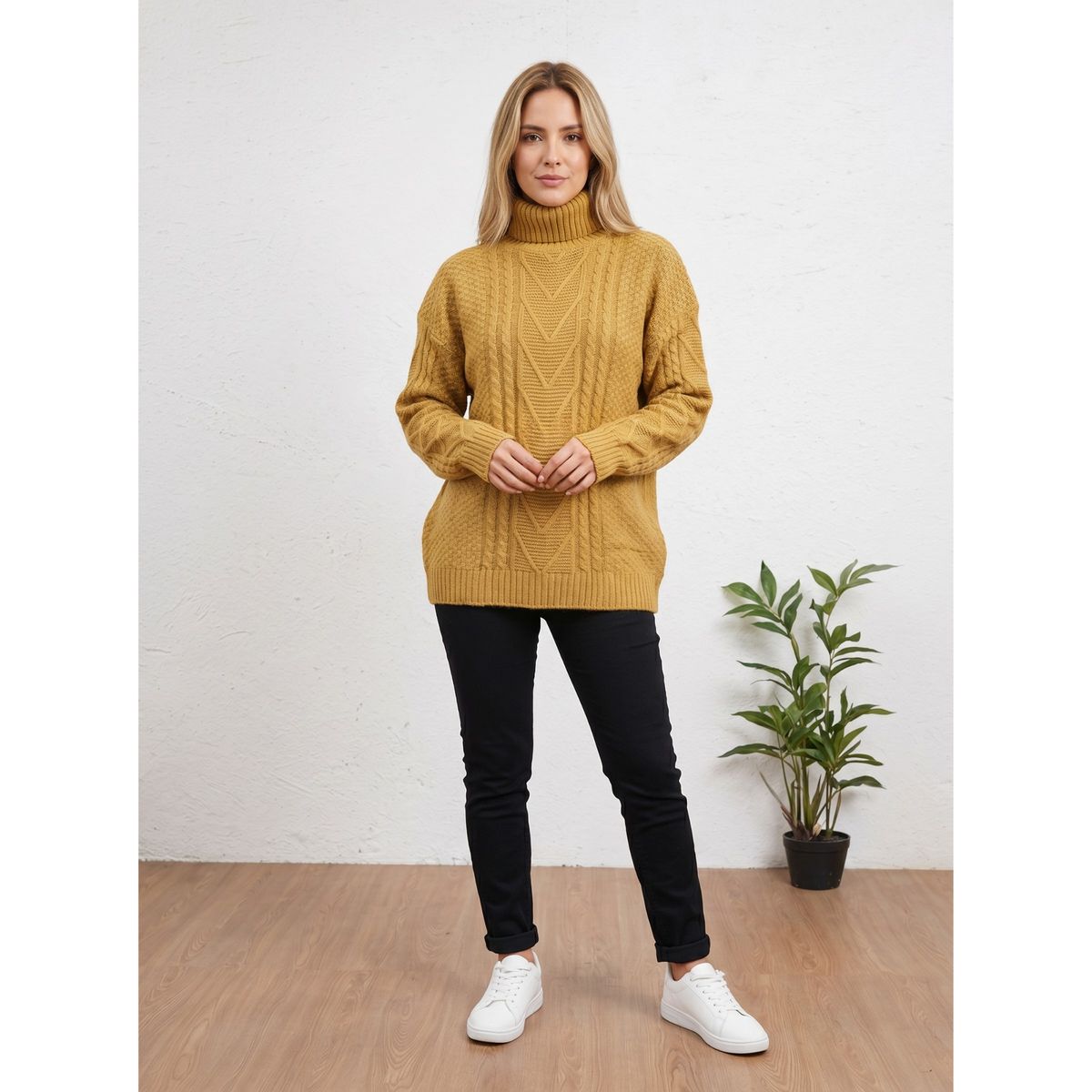 LIKE SHOP - Sweater Lana Mujer Tejido Otoño Invierno Cuello Beatle 6882