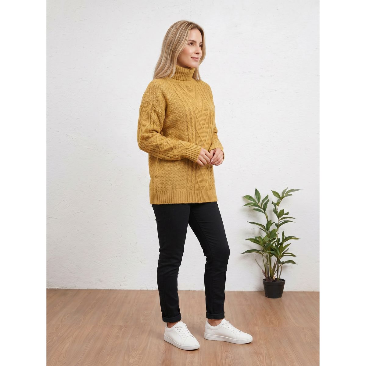 LIKE SHOP - Sweater Lana Mujer Tejido Otoño Invierno Cuello Beatle 6882