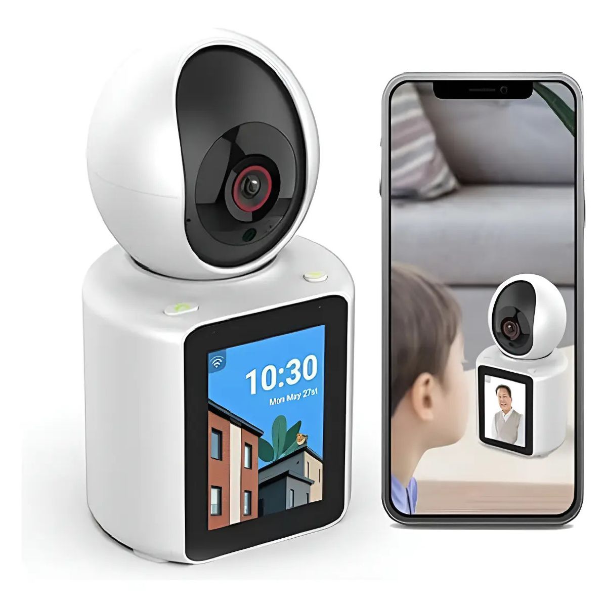 IRM - Camara Seguridad WiFi Con Pantalla Video Intercomunicador Bidireccional Vigilancia R&L Group