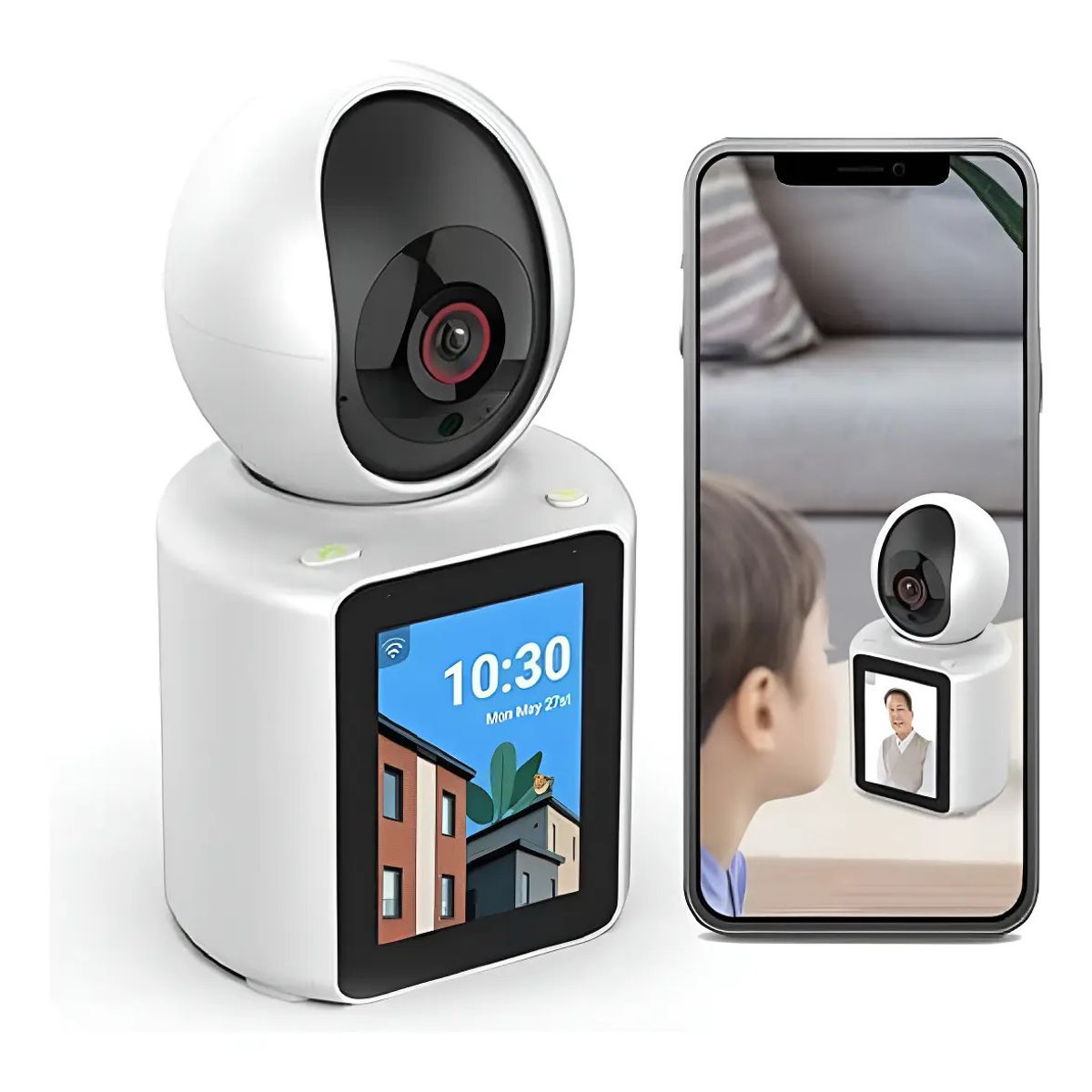 IRM - Camara Seguridad WiFi Con Pantalla Video Intercomunicador Bidireccional Vigilancia R&L Group