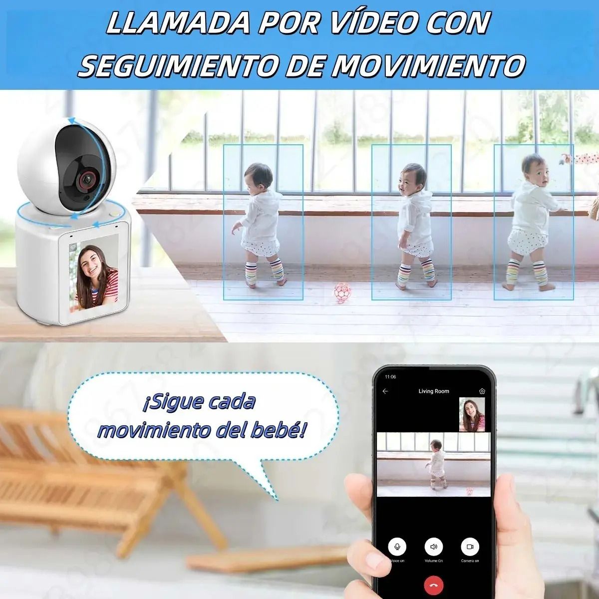 IRM - Camara Seguridad WiFi Con Pantalla Video Intercomunicador Bidireccional Vigilancia R&L Group